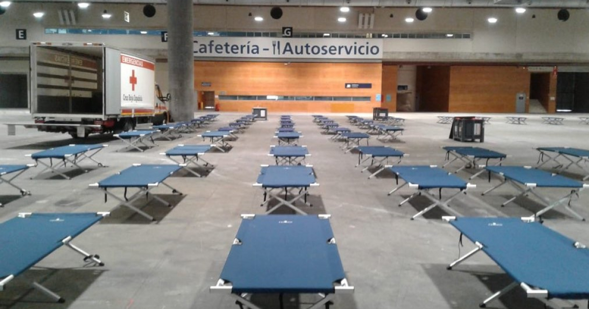 Plazas en IFEMA para personas sin hogar asintomáticas © Twitter / Begoña Villacís 