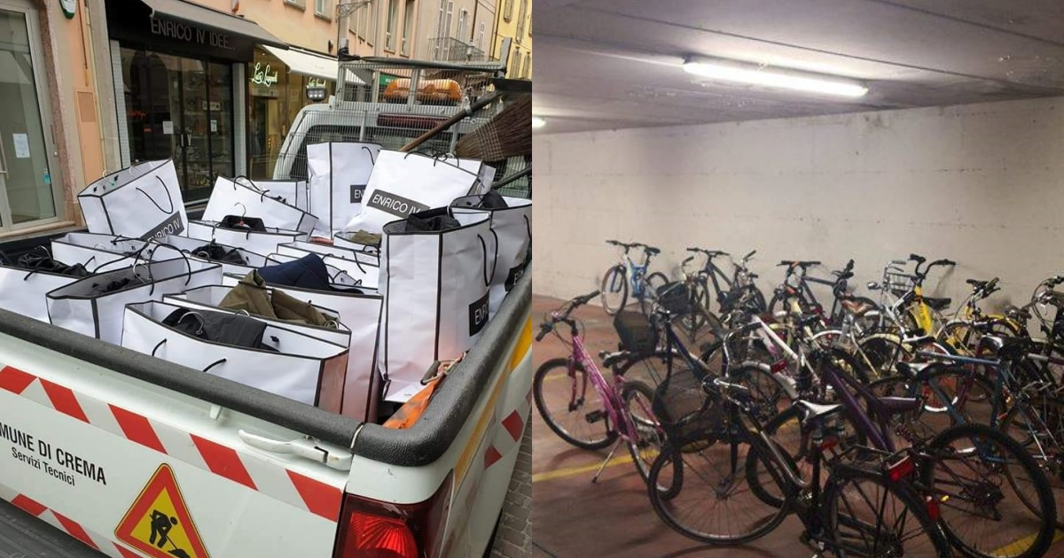 Donación de ropa y bicicletas © Fabio Nacchio Nastri/Facebook