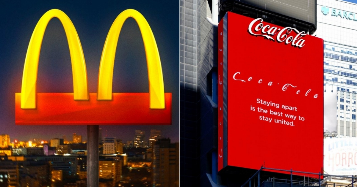 McDonald’s y Coca-Cola separan sus logos en tiempos de coronavirus. © Collage con redes sociales