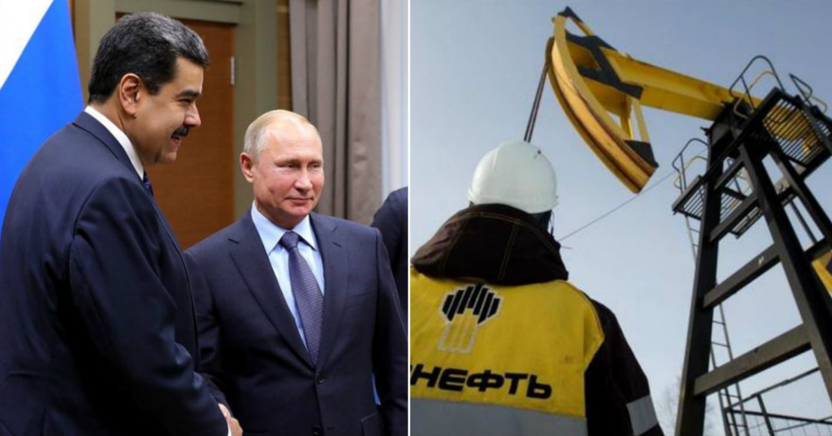 Nicolás Maduro y Vladimir Putin (i) y Extracción petrolera de Rosneft (d) © Collage Kremlin.ru- Rosneft