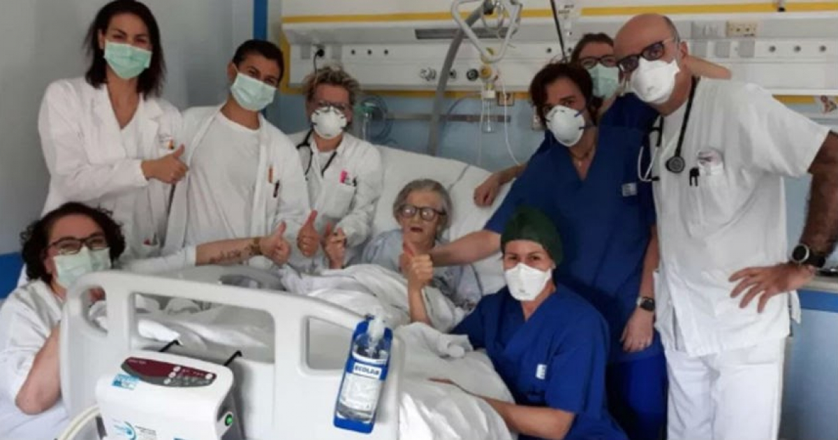 Paciente de 95 se recupera en Italia y se vuelve símbolo de esperanza © Twitter / @RadioActivaFM