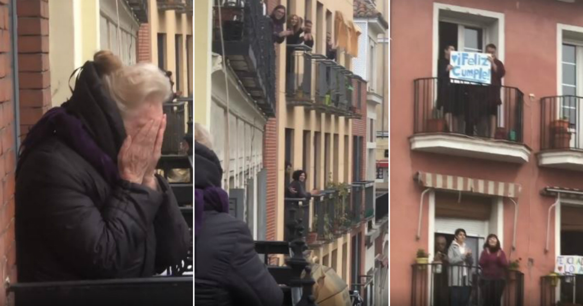 Una mujer de 89 se emociona con la sorpresa que le dieron sus vecinos por su cumpleaños © Redes sociales