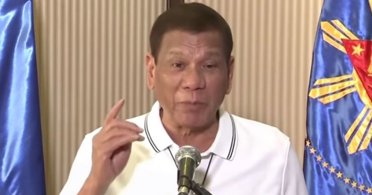 Presidente de Filipinas, Rodrigo Duterte © Captura de YouTube 