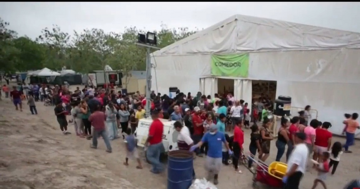 Campamento de migrantes en México © Captura de video / Telemundo