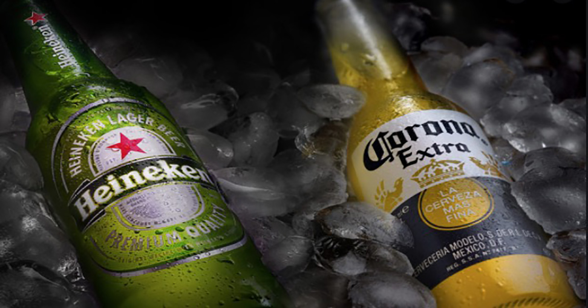 Cervezas Corona y Heineken © Wikimedia Commons 