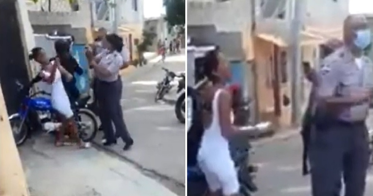 Imágenes de policía agrediendo a mujer difundidas en redes sociales. © Captura de Youtube