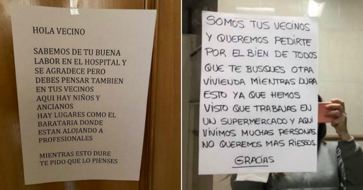 Vecinos piden que se muden del edificio a médicos y dependientes de supermercados © Twitter
