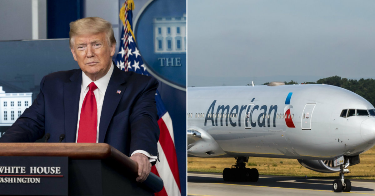 Donald Trump y un avión de American Airlines © Flickr / The White House / Wikemedia Commons