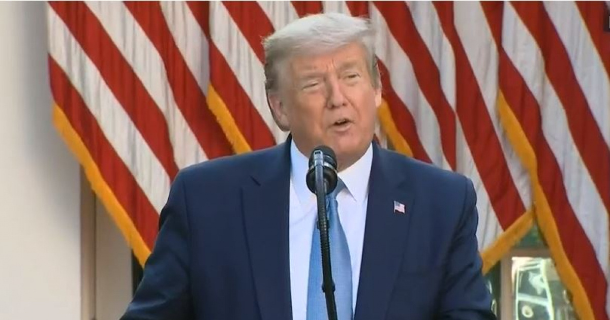 El presidente Donald Trump habla desde el Jardín de las Rosas en la Casa Blanca el miércoles. © Captura de video/CiberCuba