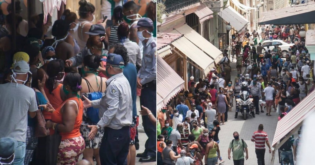 Decenas de personas hacen cola para comprar alimentos en La Habana © Facebook / Jarocha Reyes