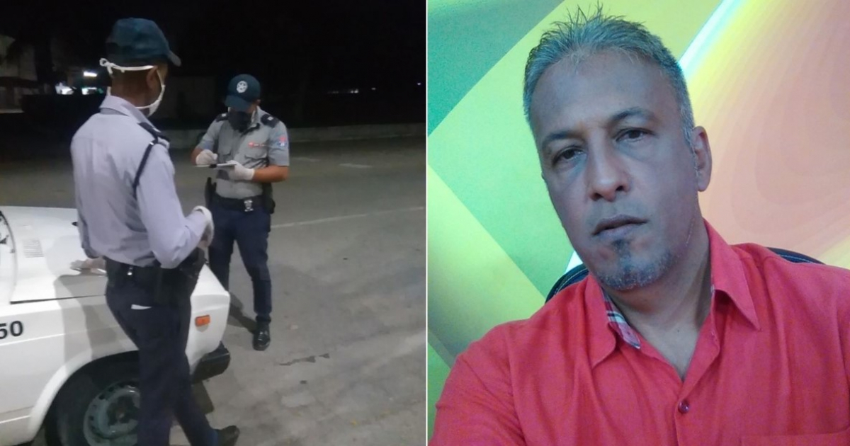 Policías que impusieron la multa (i) y Luis Angel Cruz Gomez © Collage Facebook/Luis Angel Cruz Gomez