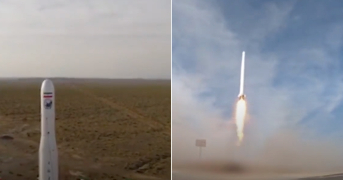 Lanzamiento del cohete iraní. © Captura de pantalla