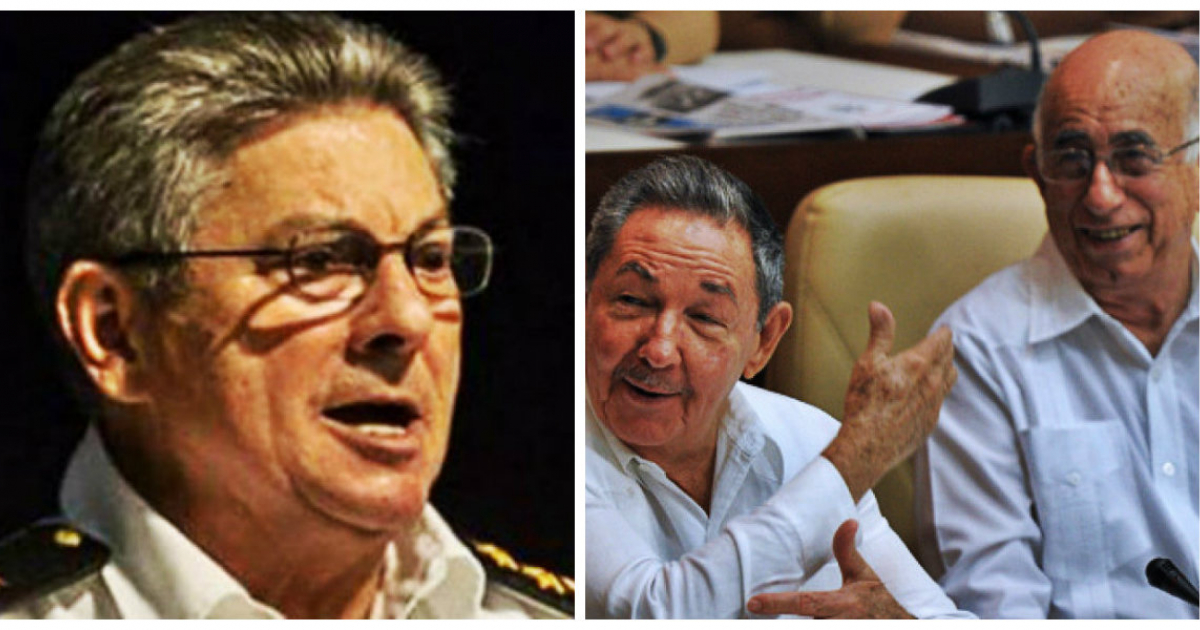Gandarilla, ministro del Interior (i); Raúl Castro y Machado Ventura © Granma / Cuba al descubierto