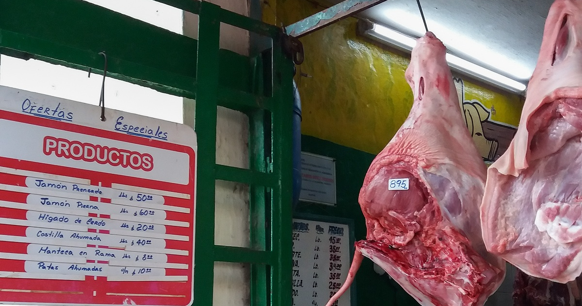 Venta de carne de cerdo © CiberCuba