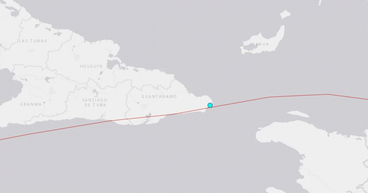 Localización del sismo ocurrido en el oriente de Cuba este miércoles © USGS