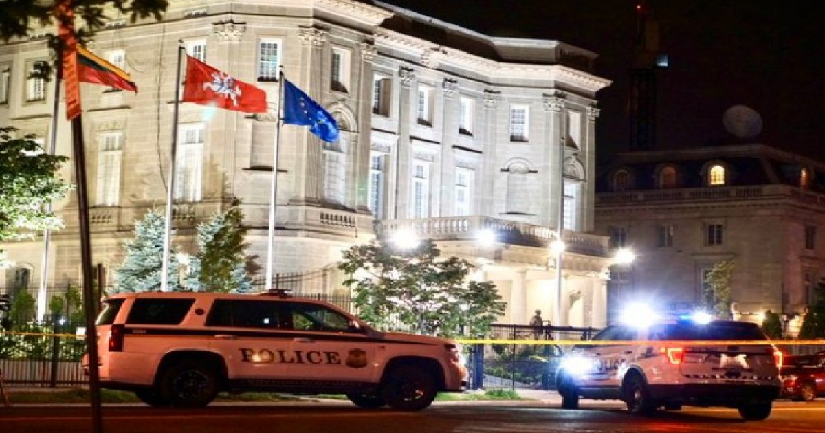 Embajada cubana en Washington © Twitter / Sam Sweeney de ABC 7 News - WJLA