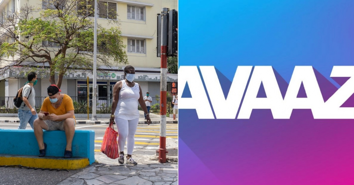 Personas en La Habana y portada de Avaaz © CiberCuba / Facebook de Avaaz