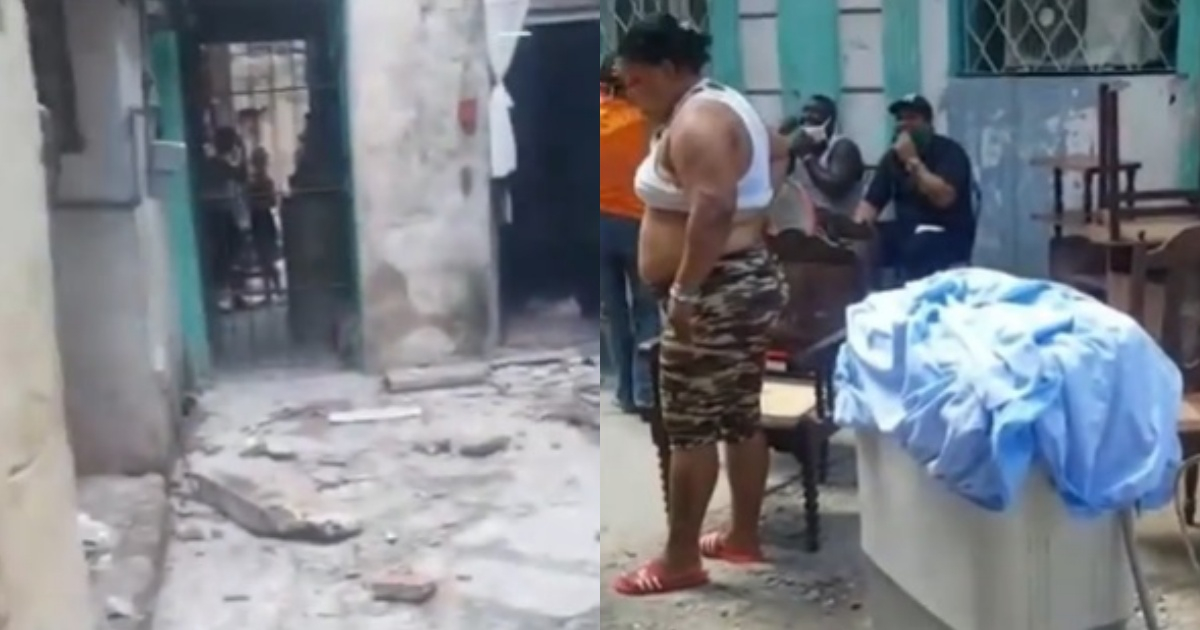 Derrumbe en La Habana © Captura de video Facebook