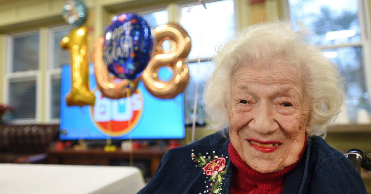 Sylvia Goldsholl en la celebración de su 108 cumpleaños, en diciembre de 2019 © Facebook/The Allendale Community For Senior Living