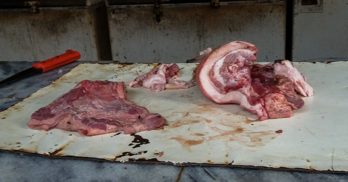 Carne de cerdo en un agro de La Habana © CiberCuba
