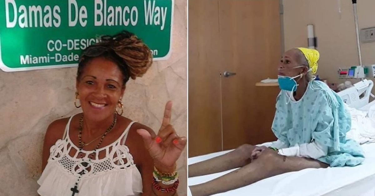 Xiomara Cruz en Miami, antes y después de ser internada en un hospital. © Facebook / Xiomara Cruz