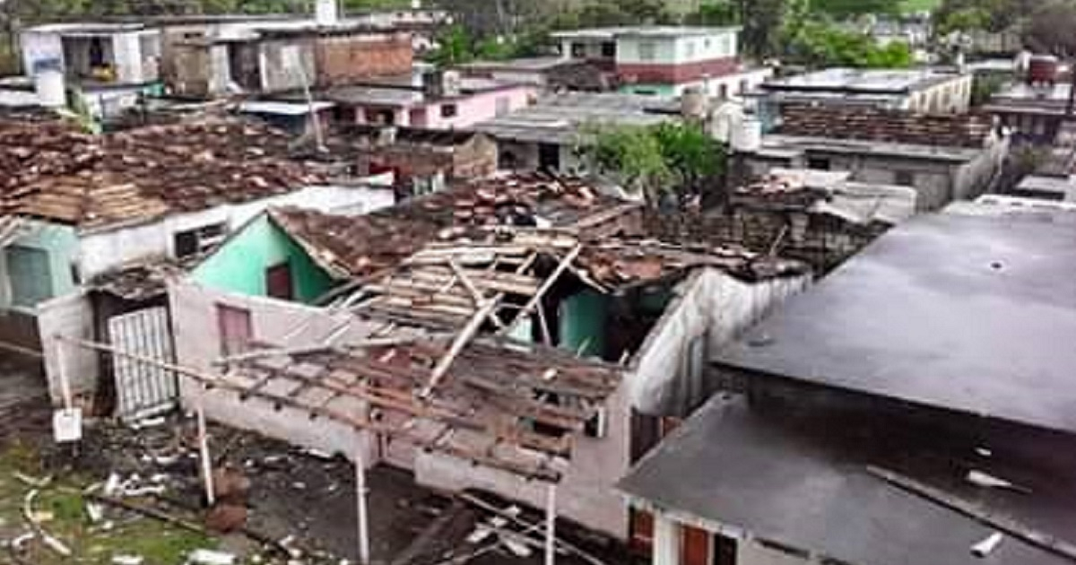 Viviendas dañadas por tormenta en Guasimal. © Facebook / Humberto Concepción Toledo