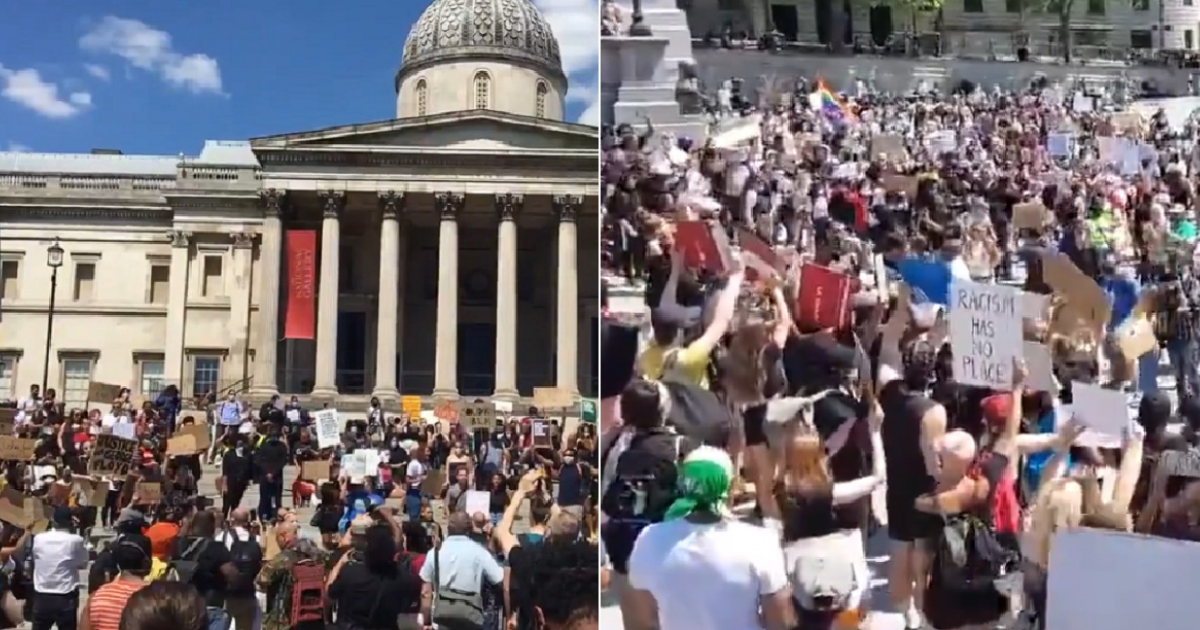 Protestas en Londres en solidaridad con manifestantes en EE.UU. © Twitter / Capturas de pantalla