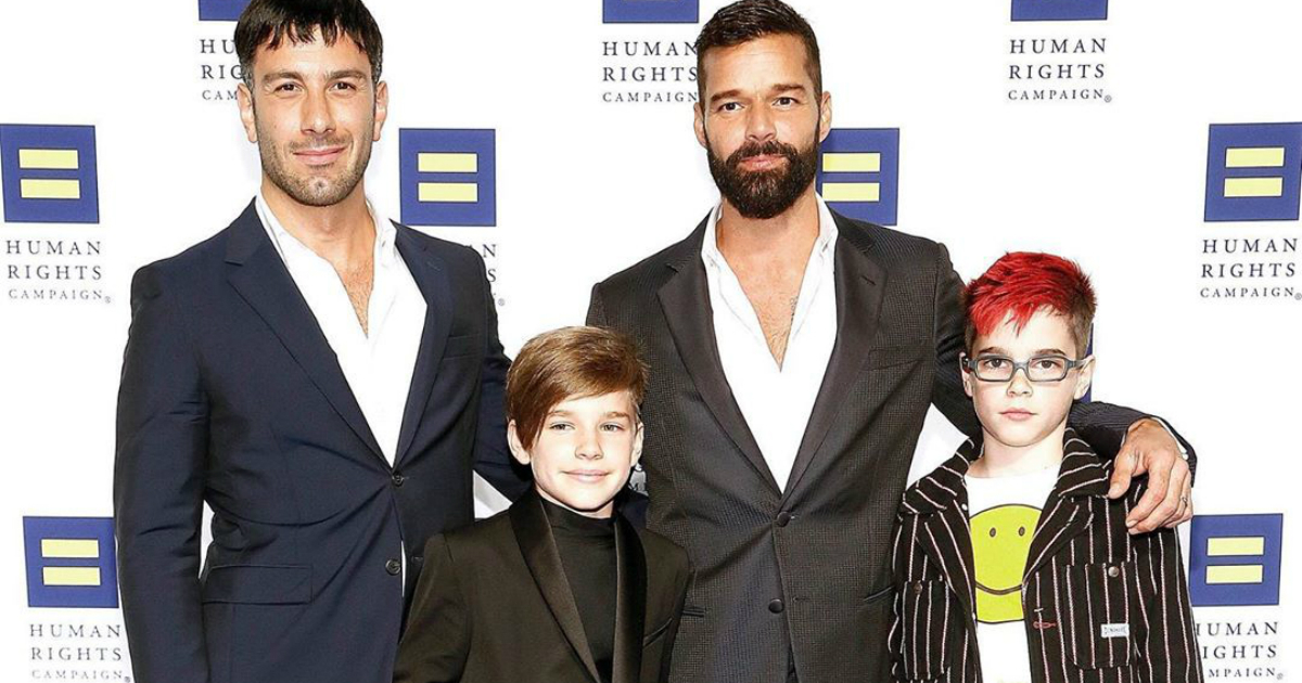 Ricky Martin y Jwan Yosef con los gemelos Matteo y Valentino © Instagram / Ricky Martin
