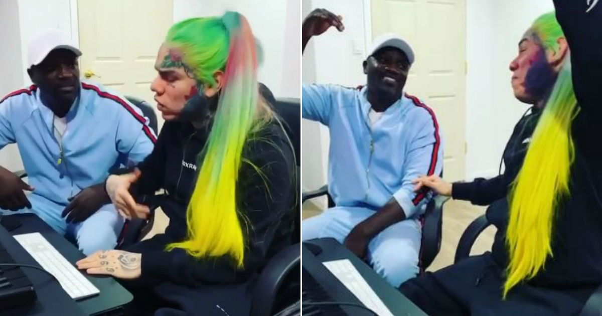 Tekashi 6ix9ine y Akon trabajando juntos en su próxima colaboración © Instagram / Tekashi 6ix9ine