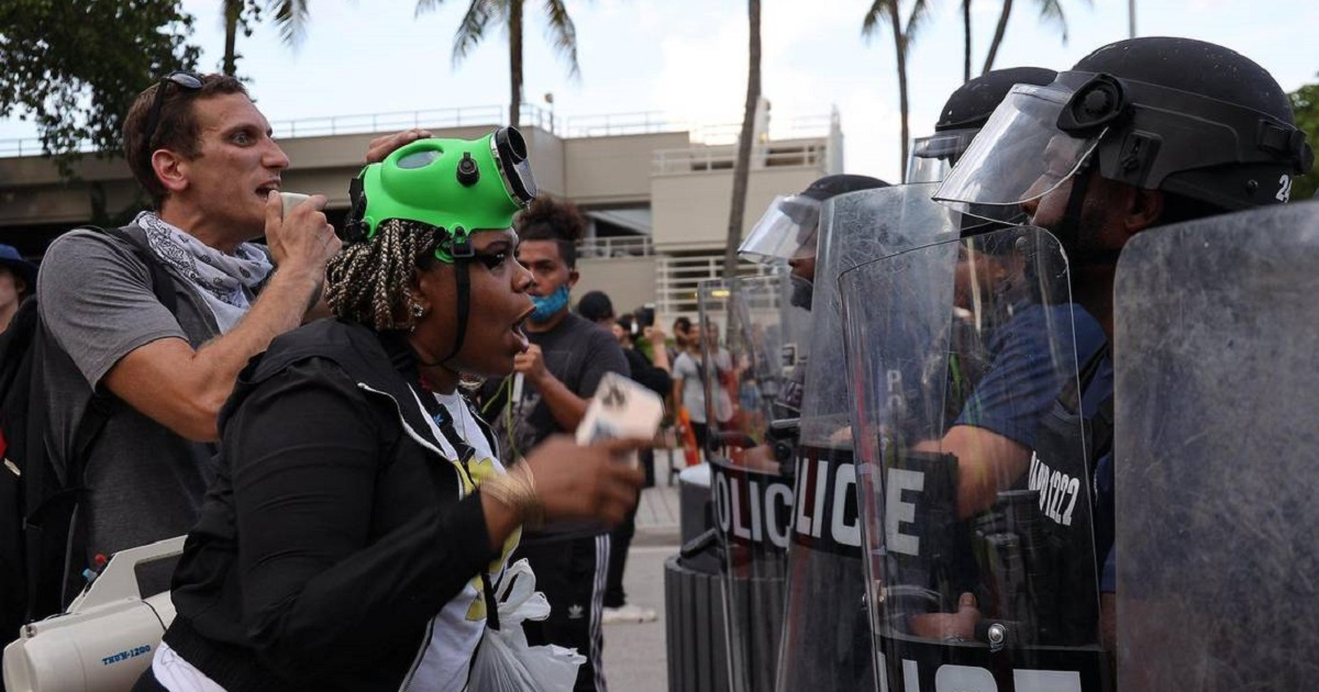 Protestas en Miami © Twitter / @MiamiMundo