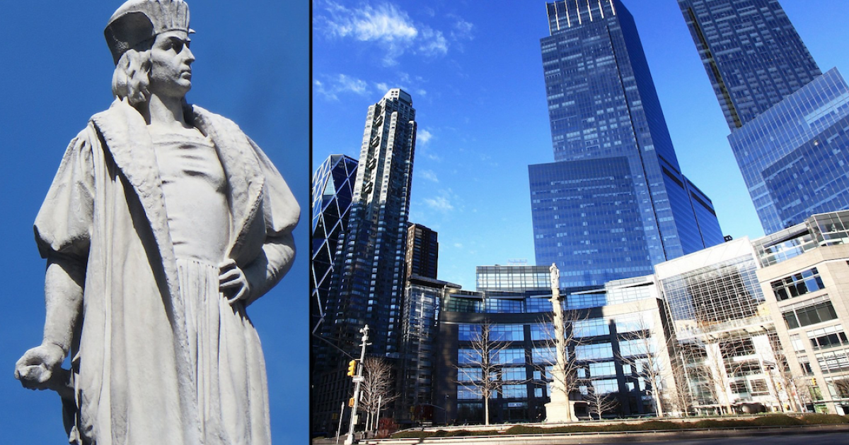 Estatua de Cristóbal Colón en Colombus Circle, Manhattan, NY © Twitter