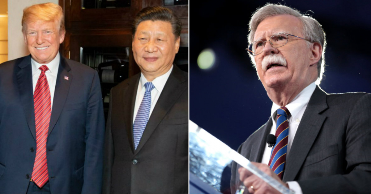 Donald Trump y Xi Jinping (i) y John Bolton (d) © Collage Wikimedia