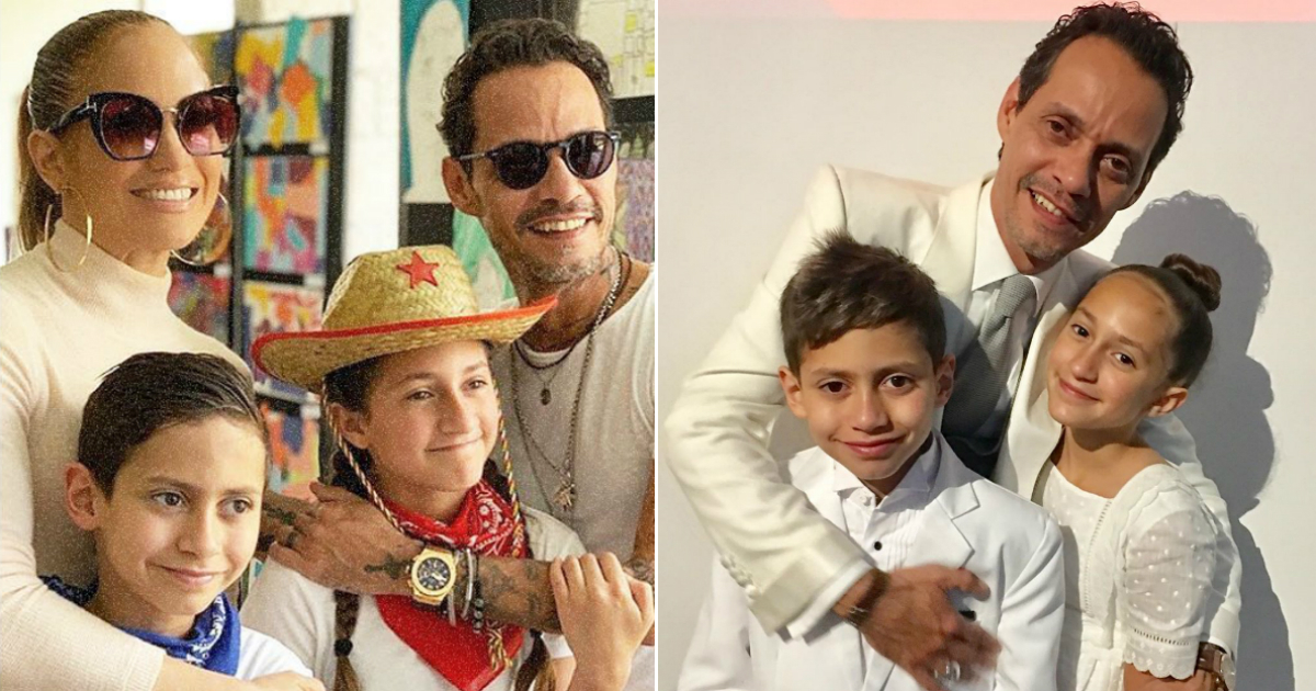 Jennifer Lopez y Marc Anthony junto a sus hijos Max y Emme © Instagram / Jennifer Lopez