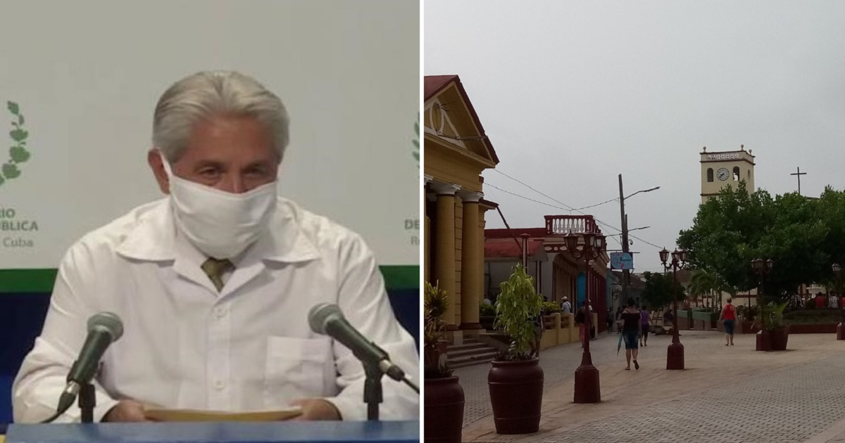 El doctor Francisco Durán García y una fotografía de Baracoa bajo la influencia del polvo del Sahara © Radio Habana Cuba / Facebook / Niubis Moreira Rodríguez