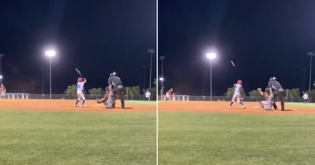 El niño batea presuntamente dos pelotas de beisbol al mismo tiempo. © Twitter / Gina Marie