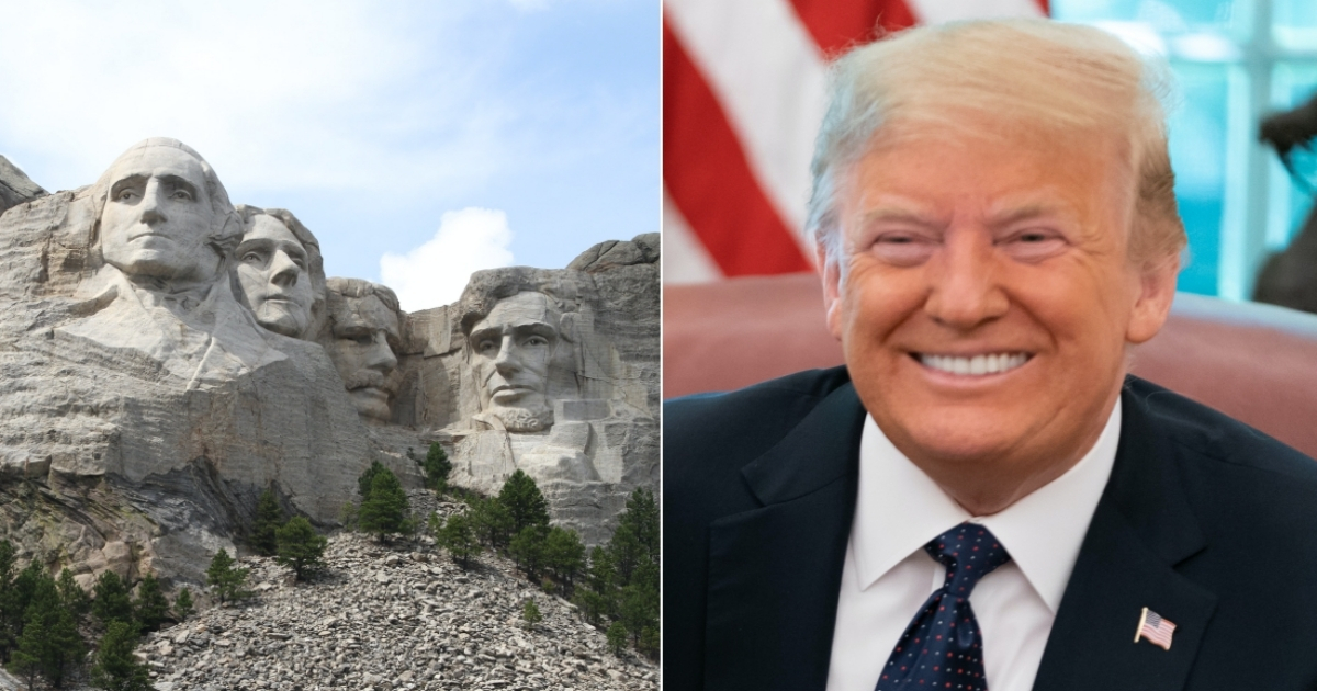 Monte Rushmore y Donald Trump, en imágenes de archivo. © Collage con Wikimedia Commons / Jonathunder y Flickr / The White House - Andrea Hanks