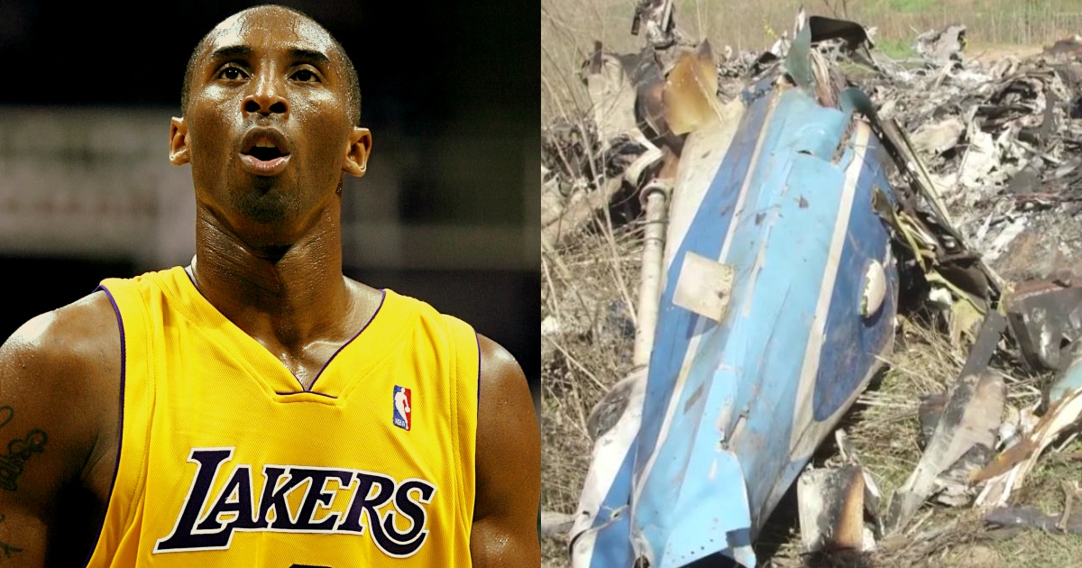 Kobe Bryant e imagen del accidente donde perdió la vida © Wikipedia Commons
