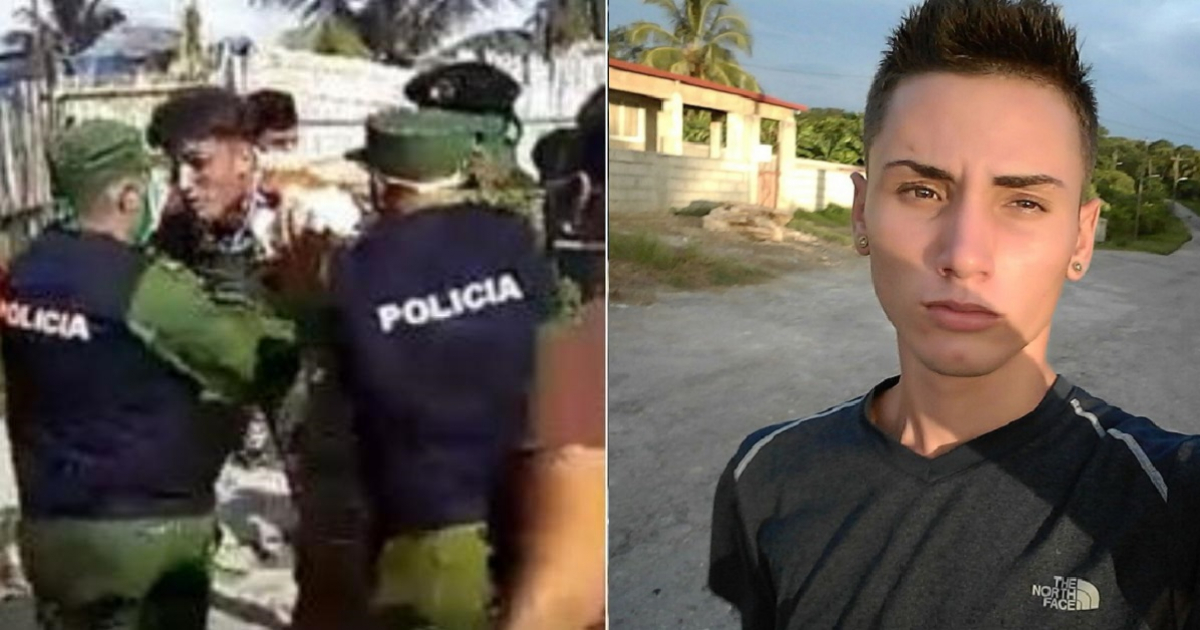 Policía detiene al joven Camilo Guerra © Facebook / Captura de video y Camilo Guerra