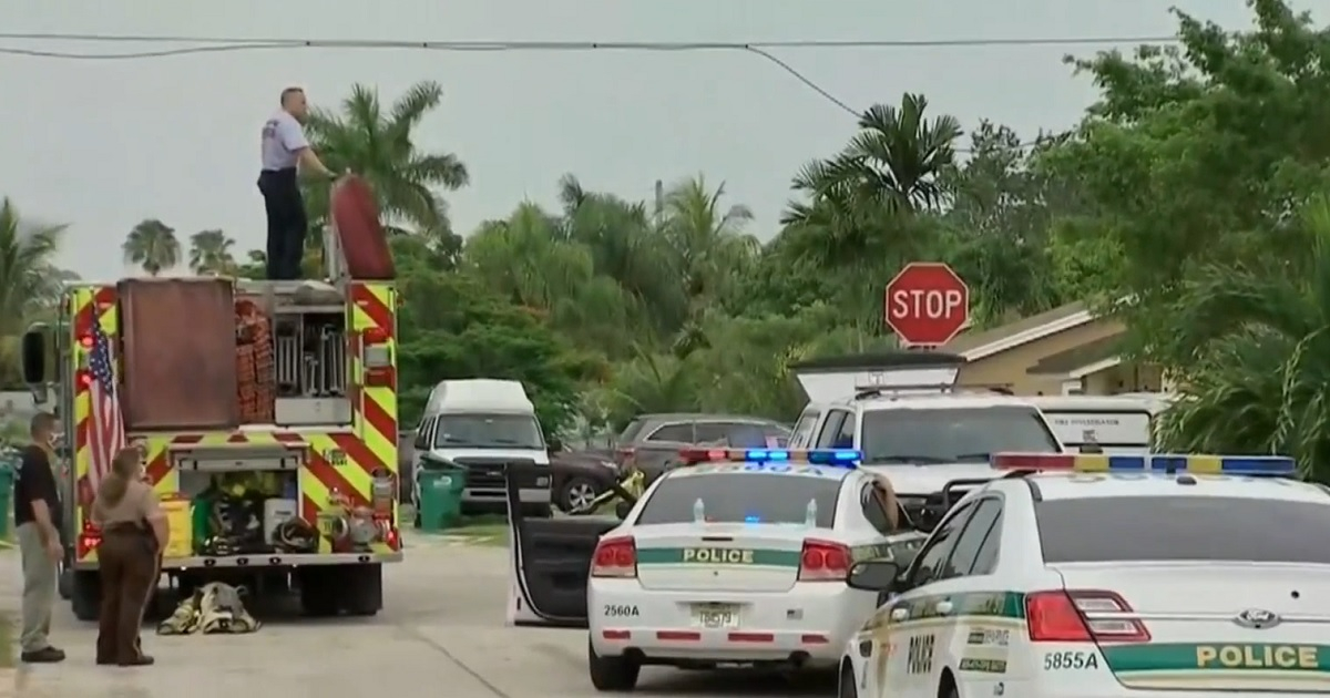 Policía de Miami-Dade en el lugar de los hechos. © Captura de Univision