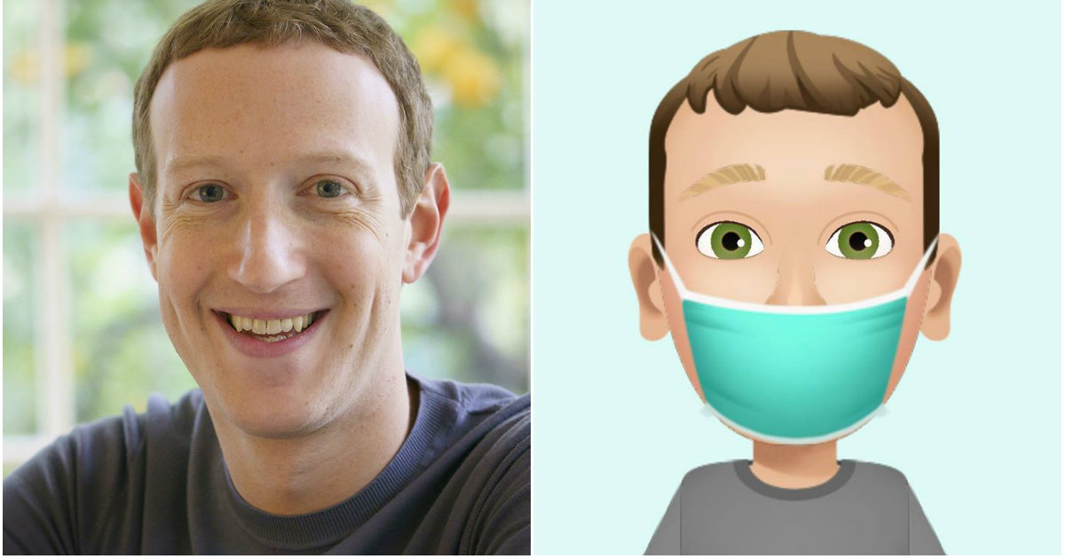 Mark Zuckerberg y su avatar con mascarilla © Facebook / Mark Zuckerberg