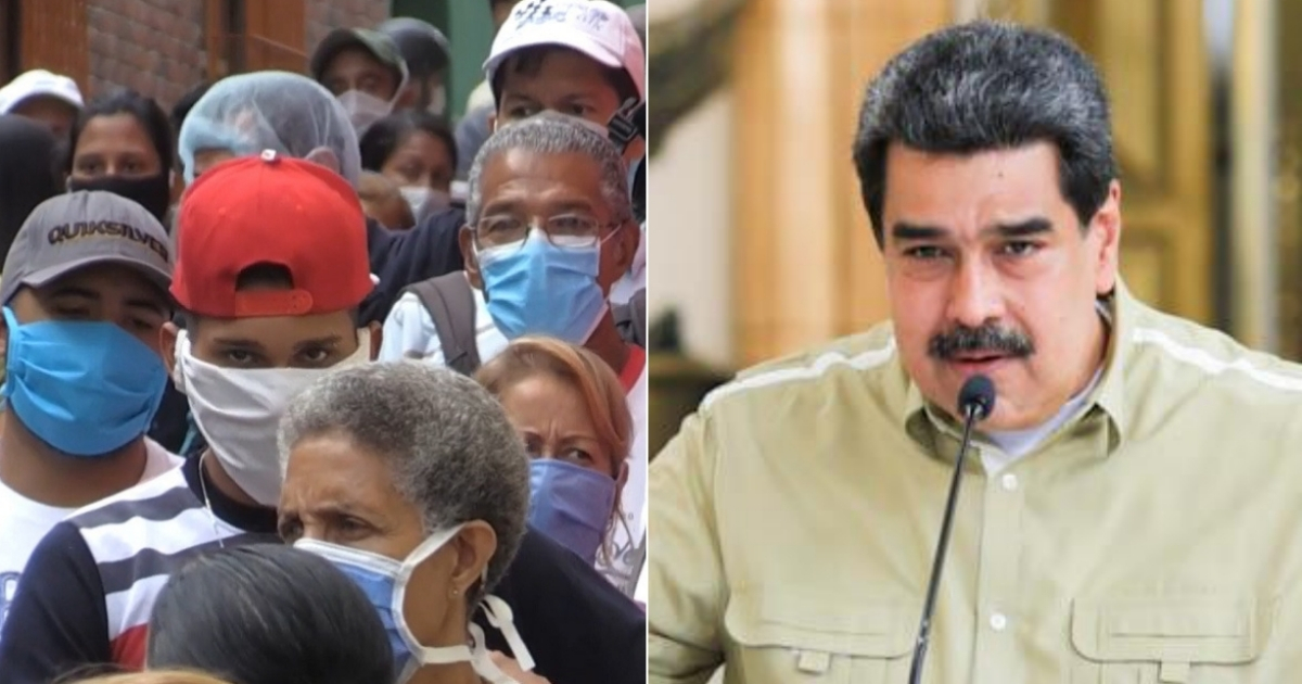Venezolanos y Nicolás Maduro. (imágenes de archivo) © Collage con captura de Youtube / AFP y Twitter de Maduro