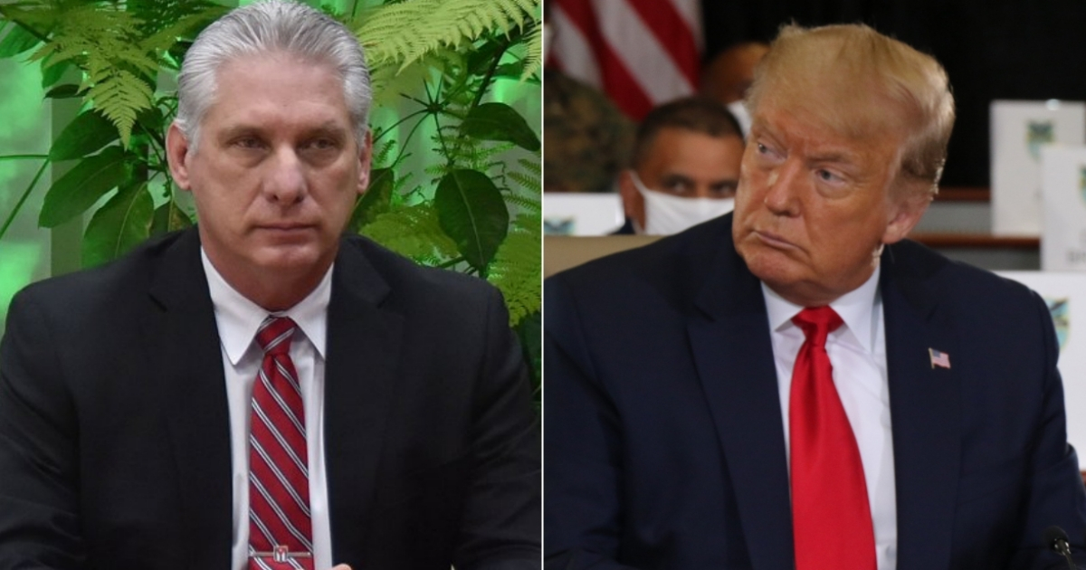 Miguel Díaz-Canel y Donald Trump. (imágenes de referencia) © Collage con Twitter de Presidencia de Cuba y de Dr. Mark T. Esper