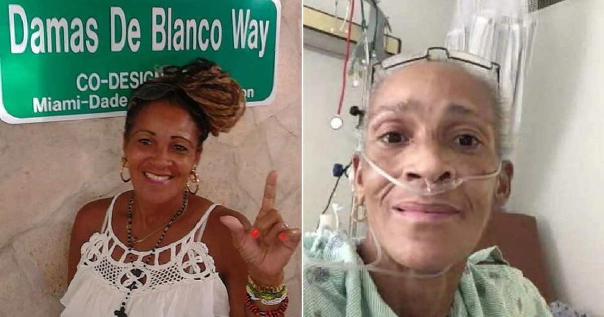 Xiomara Cruz, antes y después de enfermar en la prisión © Facebook / Berta Soler