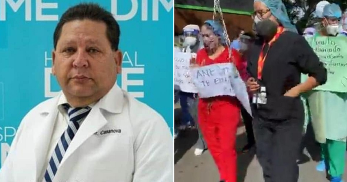 El Doctor Rubén Darío Casanova y despedida en el Hospital Escuela de Honduras. © Facebook / Twitter / Radio América HN
