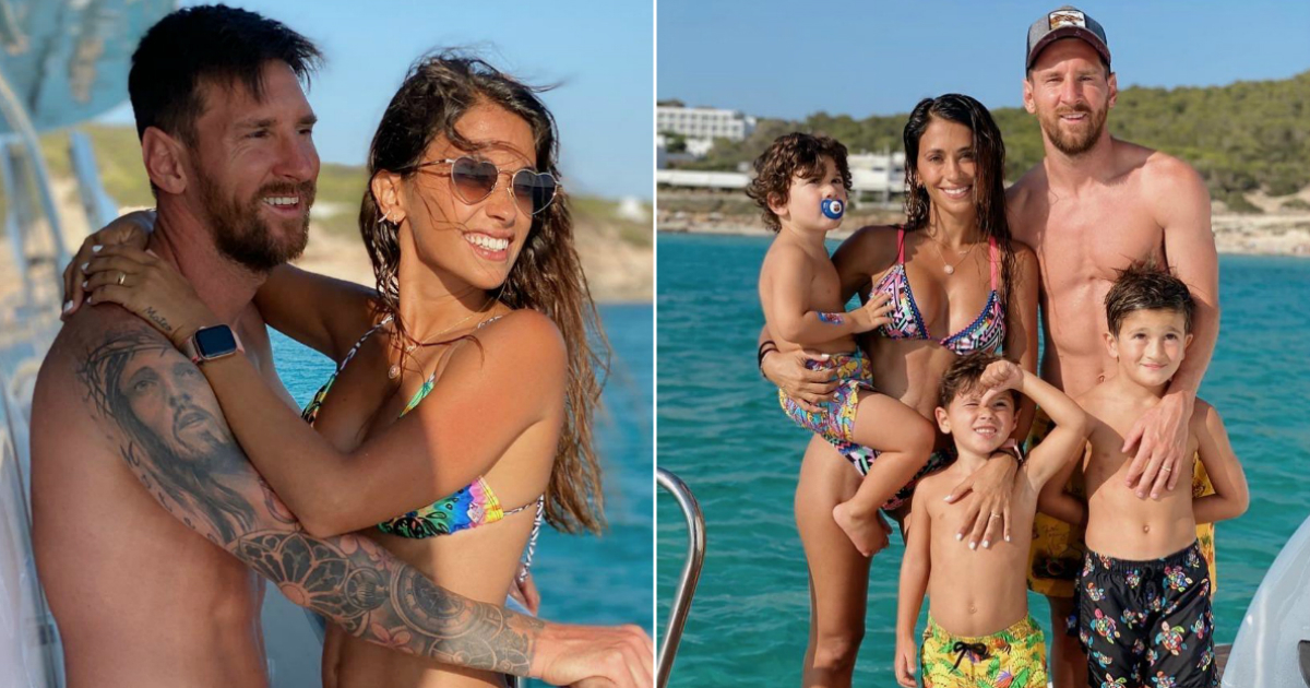 Leo Messi y Antonela Roccuzzo con su familia en Ibiza © Instagram / Antonella Roccuzzo