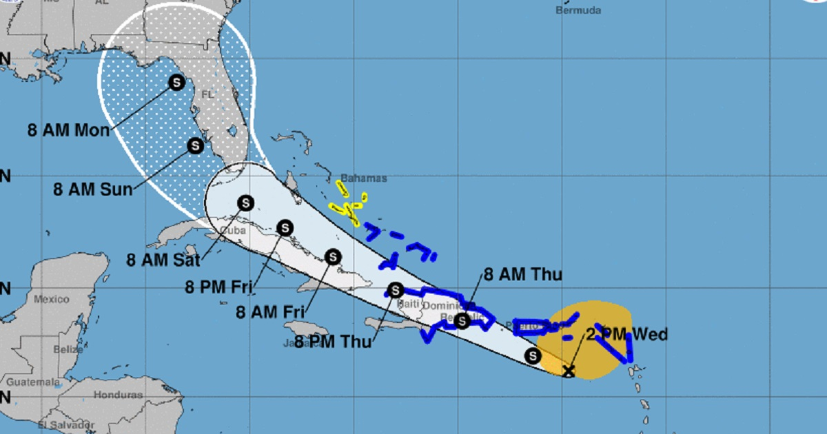 Potencial tormenta tropical Isaías © NOAA NWS National Hurricane Center