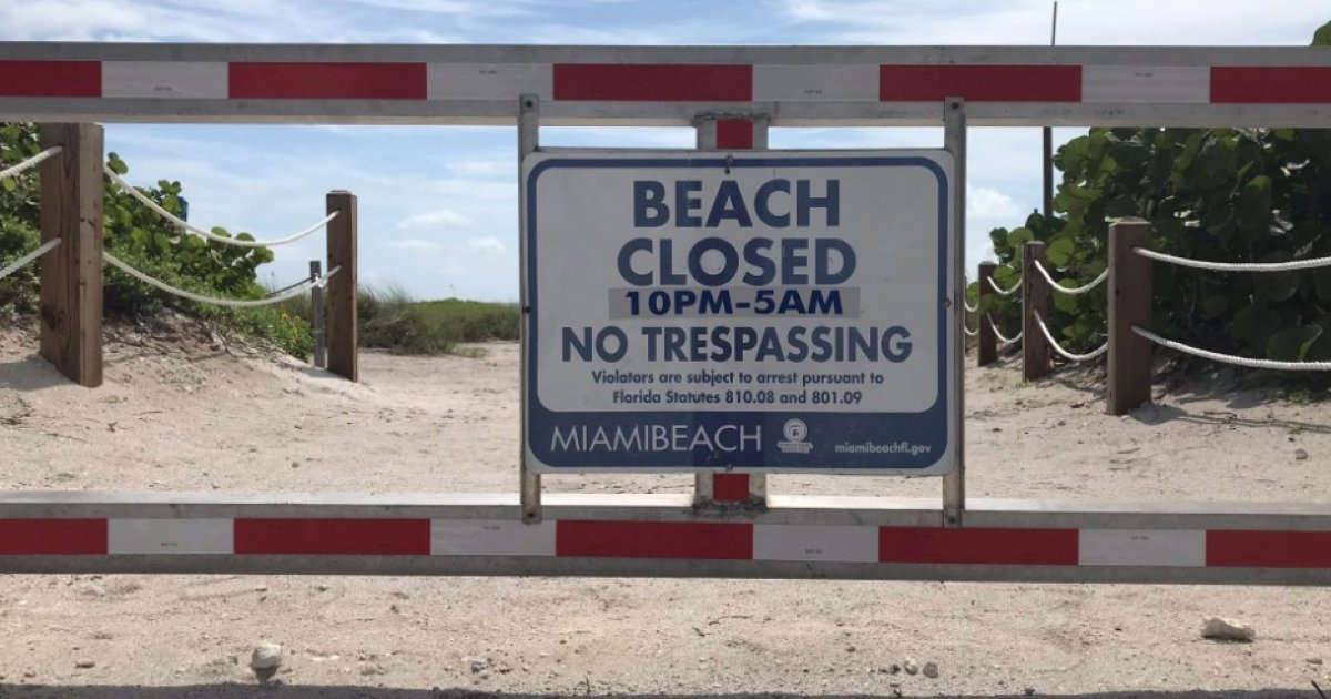 Playas de Miami Beach cerrada durante la pandemia (Imagen referencial) © Brooke Shafer/ Twitter 