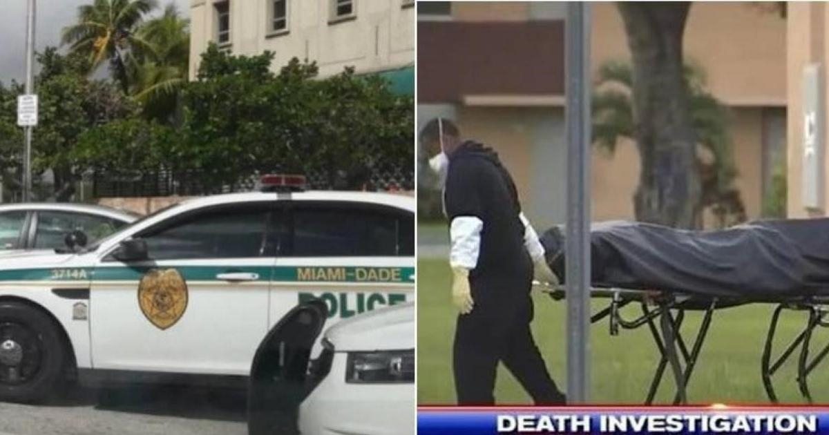 Auto policía de Miami-Dade y retirada del cadáver © Policía de Miami-Dade y captura de video de Local 7 News