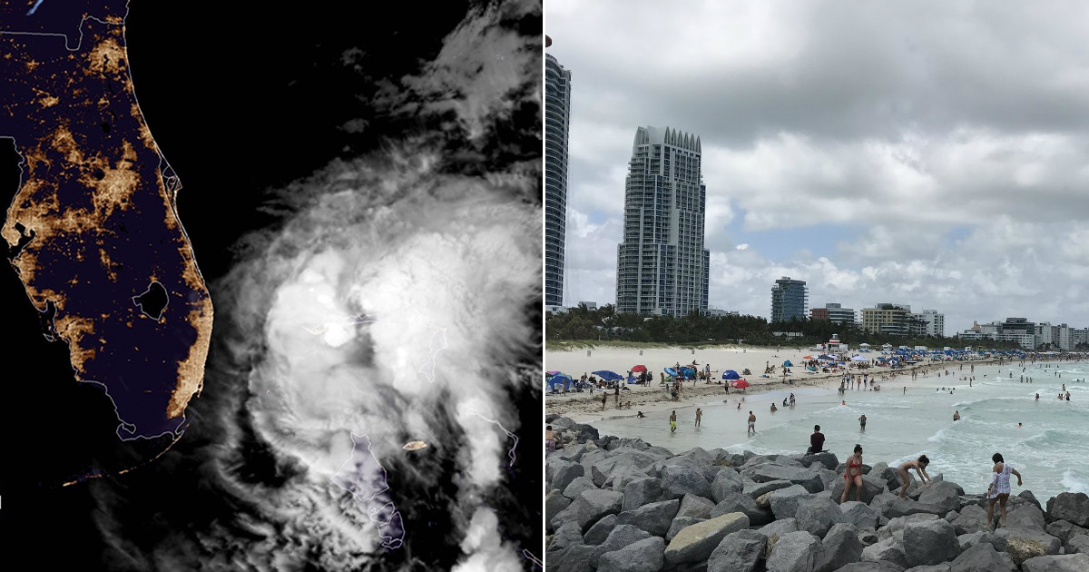 Huracán Isaías cerca de Florida / Playa de Miami-Dade © NOAA / CiberCuba