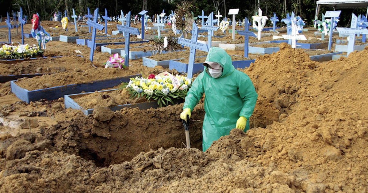 Cementerio en Brasil, uno de los países más afectados por la pandemia © Twitter